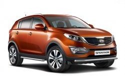 Защита порогов Petroil-Tuning KIA Sportage  3 SL (2010-2016) дорестайлинг, рестайлинг (Нержавеющая полированная сталь)
