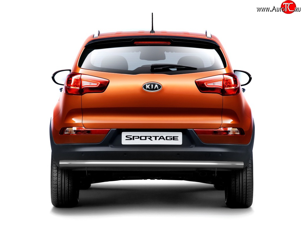 4 099 р. Длинная защита заднего бампера Petroil-Tuning 63 мм  KIA Sportage  3 SL (2010-2016) дорестайлинг, рестайлинг (Нержавеющая полированная сталь)  с доставкой в г. Керчь