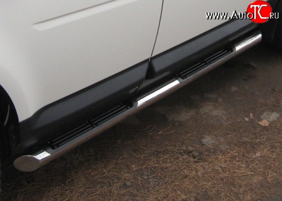 83 999 р. Защита порогов Russtal с пластиковыми вставками Land Rover Freelander L359 дорестайлинг (2006-2010) (Защита порогов с со скосами на торцах (вариант 1))  с доставкой в г. Керчь