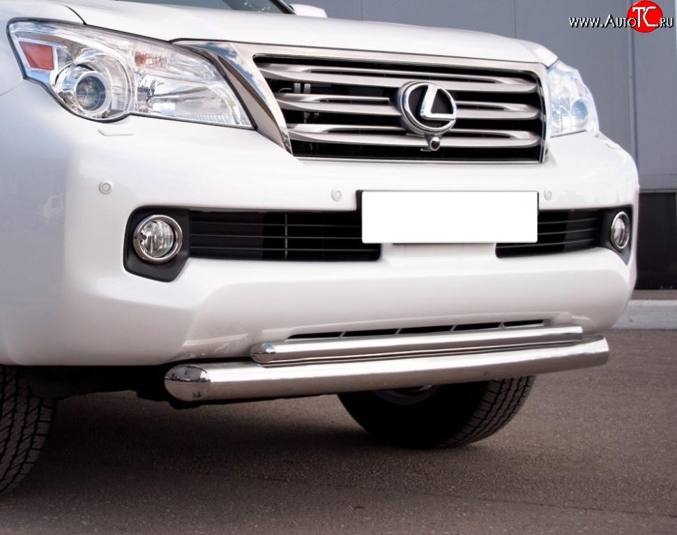 20 999 р. Защита переднего бампера (2 трубыØ76 и 42 мм, нержавейка) SLITKOFF  Lexus GX460  J150 (2009-2013) дорестайлинг  с доставкой в г. Керчь