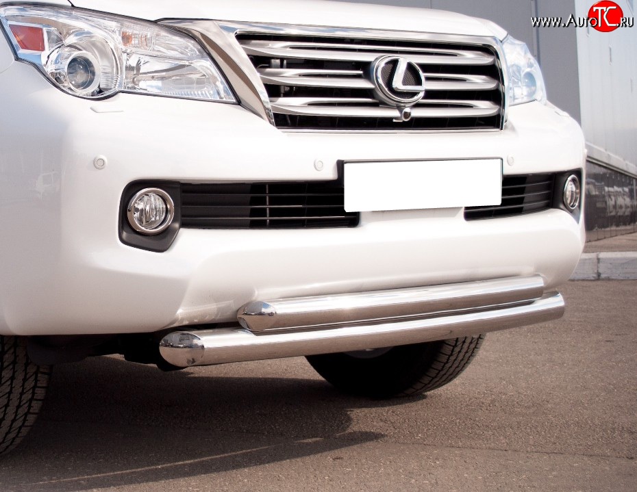 24 499 р. Защита переднего бампера (2 трубыØ76 и 63 мм, нержавейка) SLITKOFF  Lexus GX460  J150 (2009-2013) дорестайлинг  с доставкой в г. Керчь