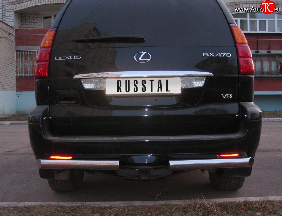 20 599 р. Защита заднего бампера (Ø70 мм, нержавейка) SLITKOFF  Lexus GX470  J120 (2002-2007) дорестайлинг  с доставкой в г. Керчь