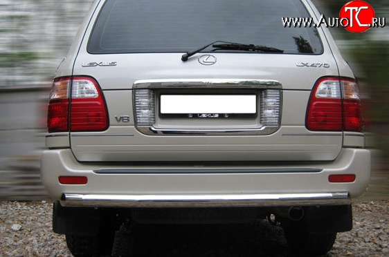 18 299 р. Защита заднего бампера (Ø63 мм, нержавейка) SLITKOFF  Lexus LX470  J100 (1998-2007) дорестайлинг, 1-ый рестайлинг, 2-ой рестайлинг  с доставкой в г. Керчь
