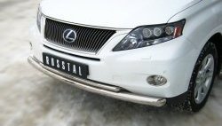 14 299 р. Защита переднего бампера (2 трубыØ76 и 42 мм, нержавейка) SLITKOFF Lexus RX270 AL10 дорестайлинг (2010-2012)  с доставкой в г. Керчь. Увеличить фотографию 2