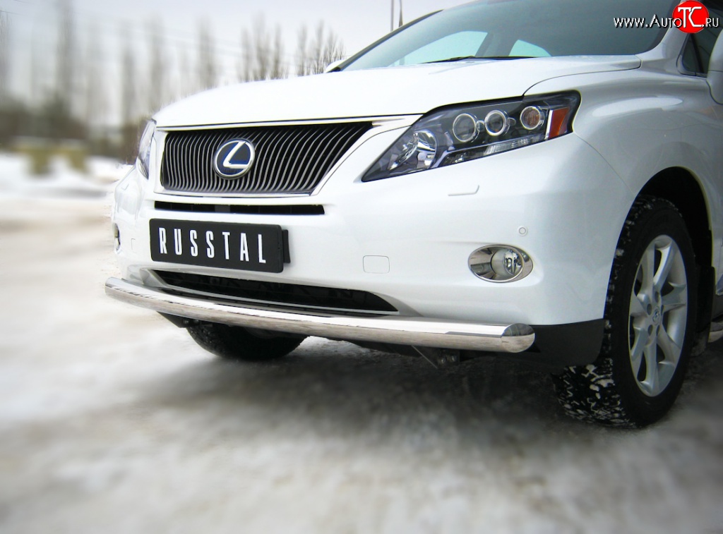 14 899 р. Одинарная защита переднего бампера SLITKOFF диаметром 76 мм  Lexus RX270  AL10 - RX450H  AL10  с доставкой в г. Керчь