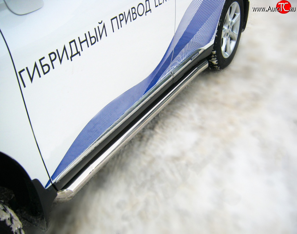22 599 р. Защита порогов SLITKOFF из круглой трубы диаметром 76 мм Lexus RX270 AL10 дорестайлинг (2010-2012)  с доставкой в г. Керчь