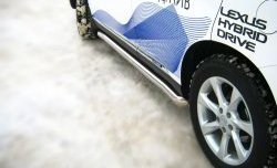 22 599 р. Защита порогов SLITKOFF из круглой трубы диаметром 76 мм Lexus RX270 AL10 дорестайлинг (2010-2012)  с доставкой в г. Керчь. Увеличить фотографию 3