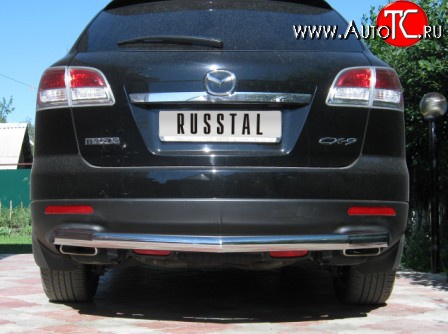 12 099 р. Защита заднего бампера (Ø76 мм, нержавейка) Russtal Mazda CX-9 TB дорестайлинг (2007-2009)  с доставкой в г. Керчь