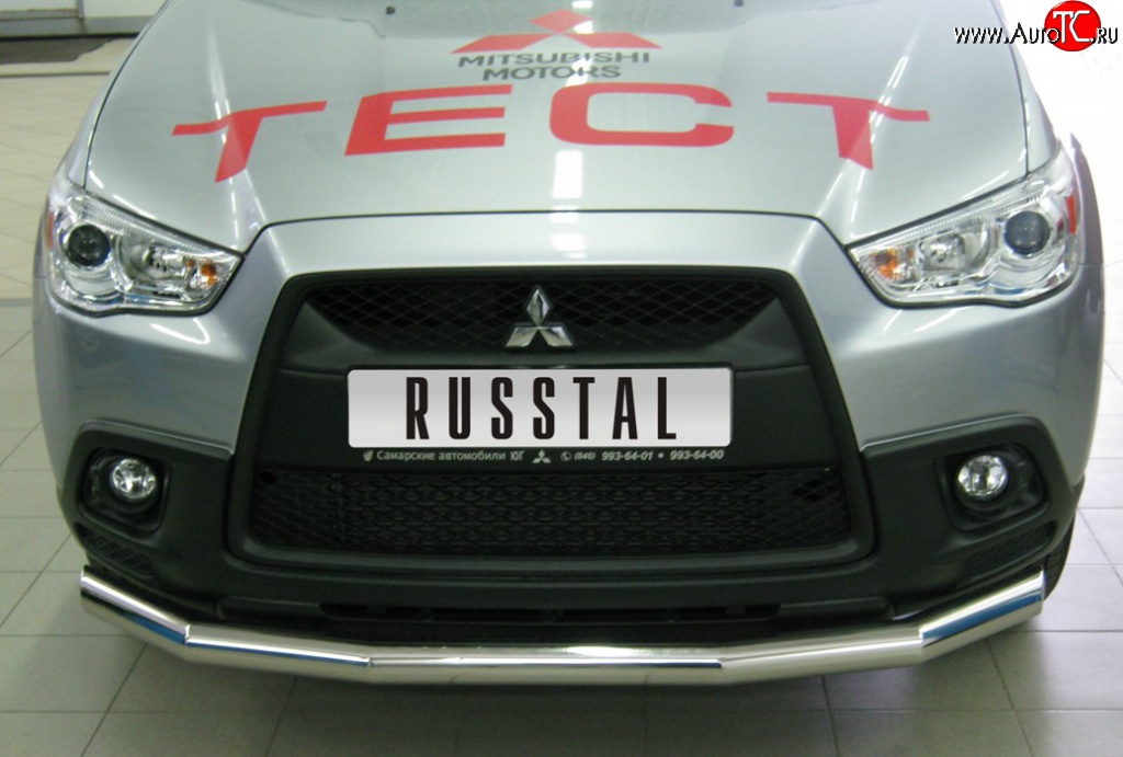 15 299 р. Одинарная защита переднего бампера SLITKOFF диаметром 63 мм  Mitsubishi ASX (2010-2012) дорестайлинг  с доставкой в г. Керчь