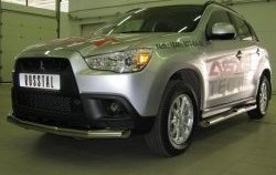 15 299 р. Одинарная защита переднего бампера SLITKOFF диаметром 63 мм  Mitsubishi ASX (2010-2012) дорестайлинг  с доставкой в г. Керчь. Увеличить фотографию 3