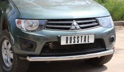 15 849 р. Одинарная защита переднего бампера SLITKOFF диаметром 76 мм  Mitsubishi L200  4 (2006-2014)  дорестайлинг  с доставкой в г. Керчь. Увеличить фотографию 2