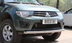 15 849 р. Одинарная защита переднего бампера SLITKOFF диаметром 76 мм  Mitsubishi L200  4 (2006-2014)  дорестайлинг  с доставкой в г. Керчь. Увеличить фотографию 3