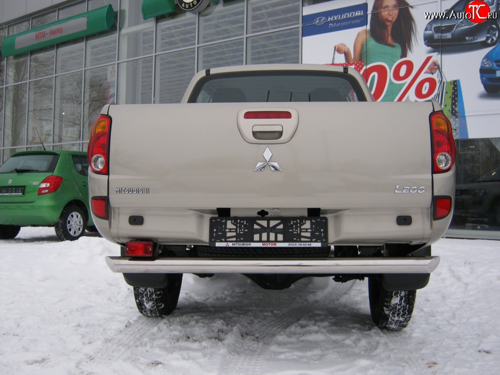 15 249 р. Защита заднего бампера (Ø76 мм, нержавейка) SLITKOFF  Mitsubishi L200 ( 4,  5 KK,KL) (2006-2022)  дорестайлинг, рестайлинг  с доставкой в г. Керчь
