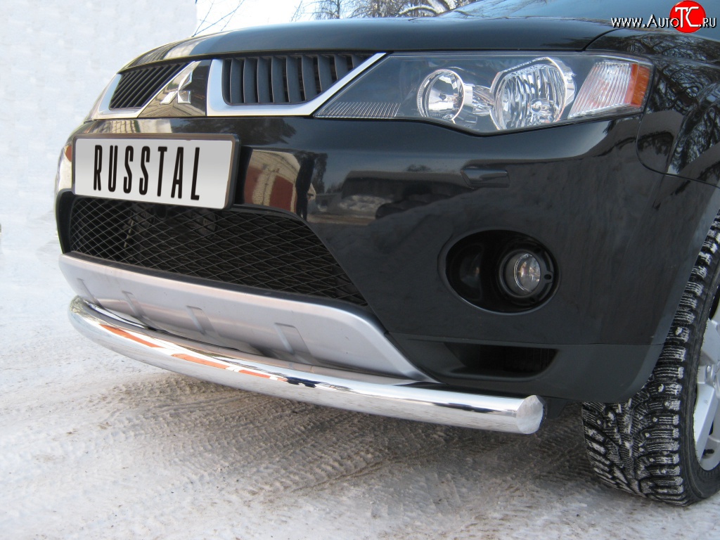 20 449 р. Одинарная защита переднего бампера SLITKOFF диаметром 76 мм  Mitsubishi Outlander  XL (2005-2009) (CW)  дорестайлинг  с доставкой в г. Керчь