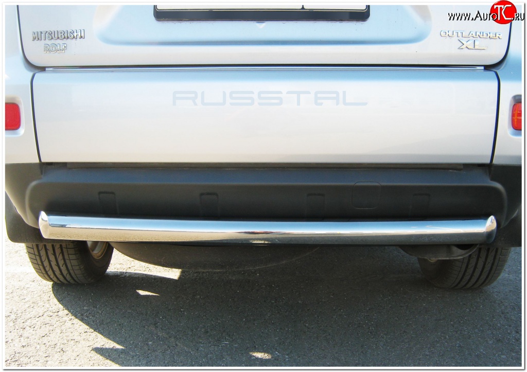 16 749 р. Защита заднего бампера (Ø76 мм, нержавейка) SLITKOFF Mitsubishi Outlander XL (CW)  рестайлинг (2010-2013)  с доставкой в г. Керчь