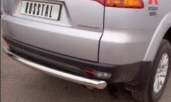 16 899 р. Защита заднего бампера (Ø76 мм, нержавейка) SLITKOFF Mitsubishi Pajero Sport PB дорестайлинг (2008-2013)  с доставкой в г. Керчь. Увеличить фотографию 2