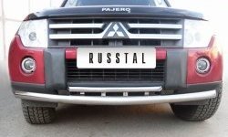 20 599 р. Защита переднего бампера (2 трубыØ76 и 42 мм, нержавейка) SLITKOFF  Mitsubishi Pajero ( 4 V90,  4 V80) (2006-2011) дорестайлинг  с доставкой в г. Керчь. Увеличить фотографию 3