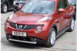 Одинарная защита переднего бампера SLITKOFF диаметром 63 мм Nissan Juke  1 YF15 (2010-2014) дорестайлинг