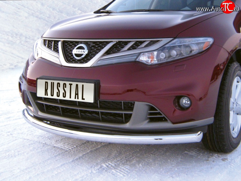 9 199 р. Одинарная защита переднего бампера Russtal диаметром 63 мм Nissan Murano 2 Z51 рестайлинг (2010-2016)  с доставкой в г. Керчь