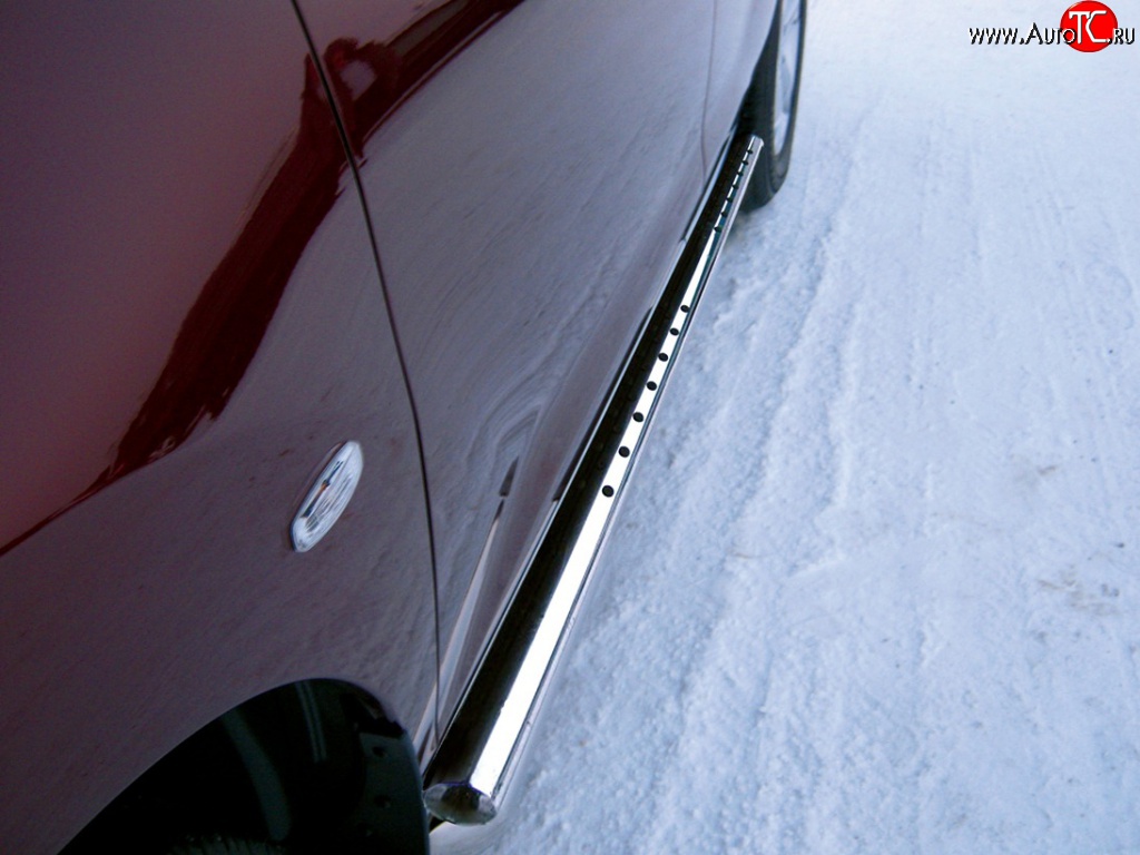 16 649 р. Защита порогов Russtal из овальной трубы с проступью Nissan Murano 2 Z51 дорестайлинг (2008-2011)  с доставкой в г. Керчь