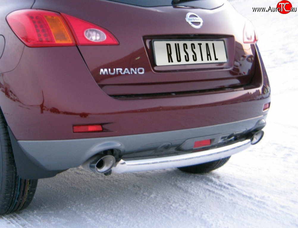 15 249 р. Защита заднего бампера (Ø63 мм, нержавейка) SLITKOFF Nissan Murano 2 Z51 дорестайлинг (2008-2011)  с доставкой в г. Керчь