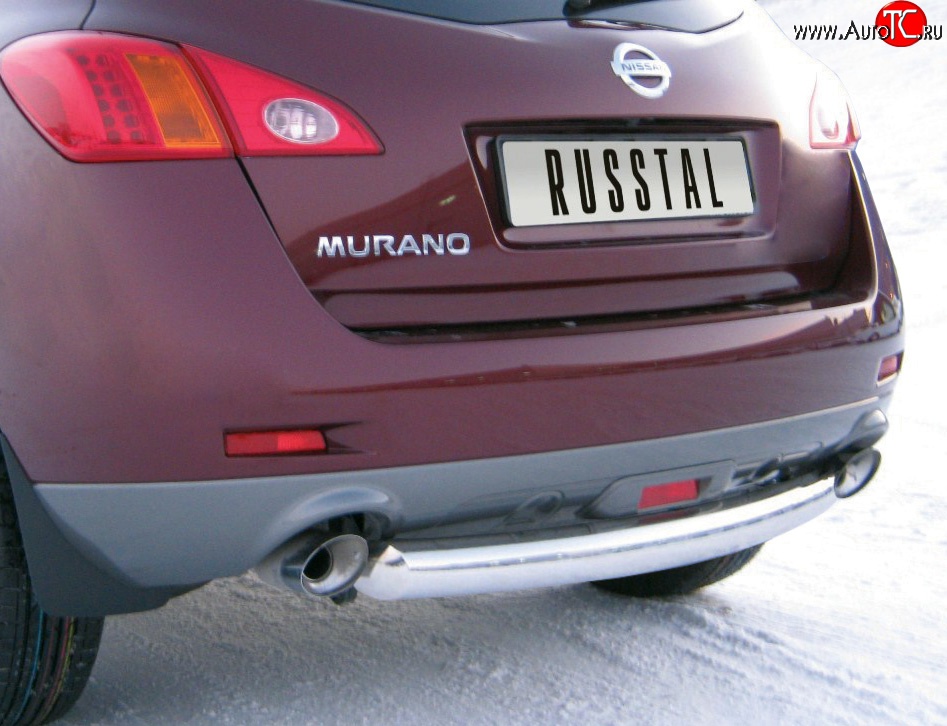 15 899 р. Защита заднего бампера (Ø76 мм, нержавейка) SLITKOFF Nissan Murano 2 Z51 дорестайлинг (2008-2011)  с доставкой в г. Керчь