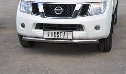 18 299 р. Одинарная защита переднего бампера SLITKOFF диаметром 76 мм (2010 г.в.)  Nissan Pathfinder  R51 (2004-2007) дорестайлинг  с доставкой в г. Керчь. Увеличить фотографию 2