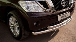 22 999 р. Защита переднего бампера (2 трубыØ76 и 63 мм, нержавейка) SLITKOFF  Nissan Patrol  6 (2010-2014) Y62 дорестайлинг  с доставкой в г. Керчь. Увеличить фотографию 2