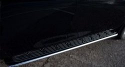 9 999 р. Защита порогов Russtal из круглой трубы диаметром 42 мм Nissan Patrol 6 Y62 дорестайлинг (2010-2014) (Защита порогов с со скосами на торцах (вариант 1))  с доставкой в г. Керчь. Увеличить фотографию 3