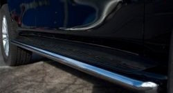 9 999 р. Защита порогов Russtal из круглой трубы диаметром 42 мм Nissan Patrol 6 Y62 дорестайлинг (2010-2014) (Защита порогов с со скосами на торцах (вариант 1))  с доставкой в г. Керчь. Увеличить фотографию 4
