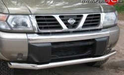 Одинарная защита переднего бампера SLITKOFF диаметром 70 мм Nissan Patrol  5 (1997-2004) Y61 дорестайлинг, Y61 1-ый рестайлинг