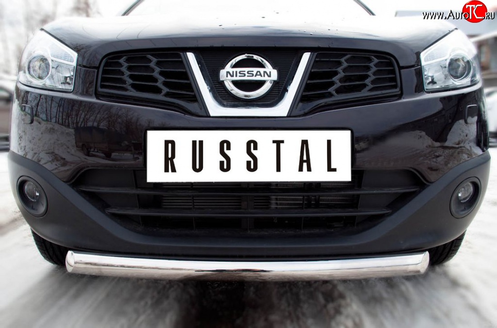 15 249 р. Одинарная защита переднего бампера SLITKOFF диаметром 63 мм  Nissan Qashqai +2  1 (2008-2010) J10 дорестайлинг  с доставкой в г. Керчь