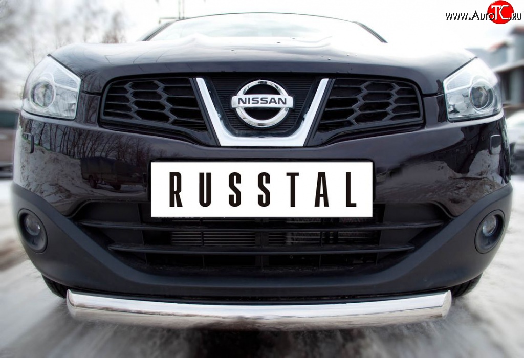 15 349 р. Одинарная защита переднего бампера SLITKOFF диаметром 76 мм  Nissan Qashqai +2  1 (2008-2010) J10 дорестайлинг  с доставкой в г. Керчь