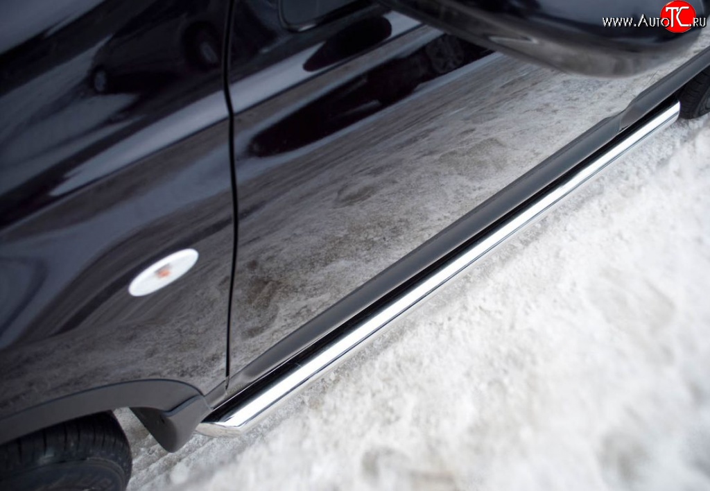 70 999 р. Защита порогов Russtal из трубы d63 мм с пластиковыми вставками для ног Nissan Qashqai 1 J10 рестайлинг (2010-2013) (Защита порогов с со скосами на торцах (вариант 1))  с доставкой в г. Керчь