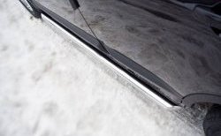 70 999 р. Защита порогов Russtal из трубы d63 мм с пластиковыми вставками для ног Nissan Qashqai 1 J10 рестайлинг (2010-2013) (Защита порогов с со скосами на торцах (вариант 1))  с доставкой в г. Керчь. Увеличить фотографию 2
