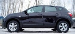 70 999 р. Защита порогов Russtal из трубы d63 мм с пластиковыми вставками для ног Nissan Qashqai 1 J10 рестайлинг (2010-2013) (Защита порогов с со скосами на торцах (вариант 1))  с доставкой в г. Керчь. Увеличить фотографию 3