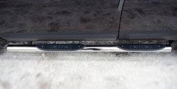 83 999 р. Защита порогов Russtal из трубы d76 мм с пластиковыми вставками для ног Nissan Qashqai 1 J10 рестайлинг (2010-2013) (Защита порогов с со скосами на торцах (вариант 1))  с доставкой в г. Керчь. Увеличить фотографию 9