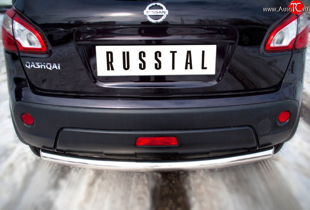 15 249 р. Защита заднего бампера (Ø63 мм, нержавейка) SLITKOFF  Nissan Qashqai  1 (2010-2013) J10 рестайлинг  с доставкой в г. Керчь