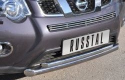 10 899 р. Защита переднего бампера (2 трубыØ63 и 42 мм, нержавейка) Russtal Nissan X-trail 2 T31 рестайлинг (2010-2015)  с доставкой в г. Керчь. Увеличить фотографию 2