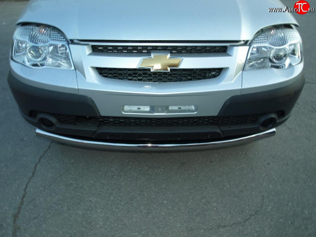 84 999 р. Защита переднего бампера Metall-Design 63 мм Chevrolet Niva 2123 рестайлинг (2009-2020) (Сталь с покрытием, цвет серебристый)  с доставкой в г. Керчь