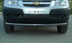 84 999 р. Защита переднего бампера Metall-Design 63 мм Chevrolet Niva 2123 рестайлинг (2009-2020) (Сталь с покрытием, цвет серебристый)  с доставкой в г. Керчь. Увеличить фотографию 2