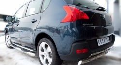83 999 р. Защита порогов Russtal из трубы d76 мм с пластиковыми вставками для ног Peugeot 3008 рестайлинг (2013-2017) (Защита порогов с со скосами на торцах (вариант 1))  с доставкой в г. Керчь. Увеличить фотографию 2