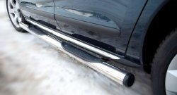 83 999 р. Защита порогов Russtal из трубы d76 мм с пластиковыми вставками для ног Peugeot 3008 рестайлинг (2013-2017) (Защита порогов с со скосами на торцах (вариант 1))  с доставкой в г. Керчь. Увеличить фотографию 3