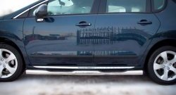 83 999 р. Защита порогов Russtal из трубы d76 мм с пластиковыми вставками для ног Peugeot 3008 рестайлинг (2013-2017) (Защита порогов с со скосами на торцах (вариант 1))  с доставкой в г. Керчь. Увеличить фотографию 5