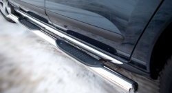 83 999 р. Защита порогов Russtal из трубы d76 мм с пластиковыми вставками для ног Peugeot 3008 рестайлинг (2013-2017) (Защита порогов с со скосами на торцах (вариант 1))  с доставкой в г. Керчь. Увеличить фотографию 6