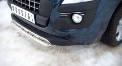 12 999 р. Защита переднего бампера (Ø 42 мм, нержавейка) SLITKOFF  Peugeot 3008 (2009-2013) дорестайлинг  с доставкой в г. Керчь. Увеличить фотографию 2