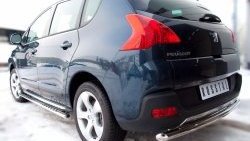 13 449 р. Защита заднего бампера (Ø63 мм, нержавейка) SLITKOFF Peugeot 3008 дорестайлинг (2009-2013)  с доставкой в г. Керчь. Увеличить фотографию 2