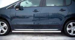 70 999 р. Защита порогов Russtal из круглой трубы диаметром 63 мм Peugeot 3008 рестайлинг (2013-2017) (Защита порогов с со скосами на торцах (вариант 1))  с доставкой в г. Керчь. Увеличить фотографию 2