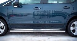70 999 р. Защита порогов Russtal из круглой трубы диаметром 63 мм Peugeot 3008 рестайлинг (2013-2017) (Защита порогов с со скосами на торцах (вариант 1))  с доставкой в г. Керчь. Увеличить фотографию 4