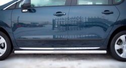 70 999 р. Защита порогов Russtal из круглой трубы диаметром 63 мм Peugeot 3008 рестайлинг (2013-2017) (Защита порогов с со скосами на торцах (вариант 1))  с доставкой в г. Керчь. Увеличить фотографию 8